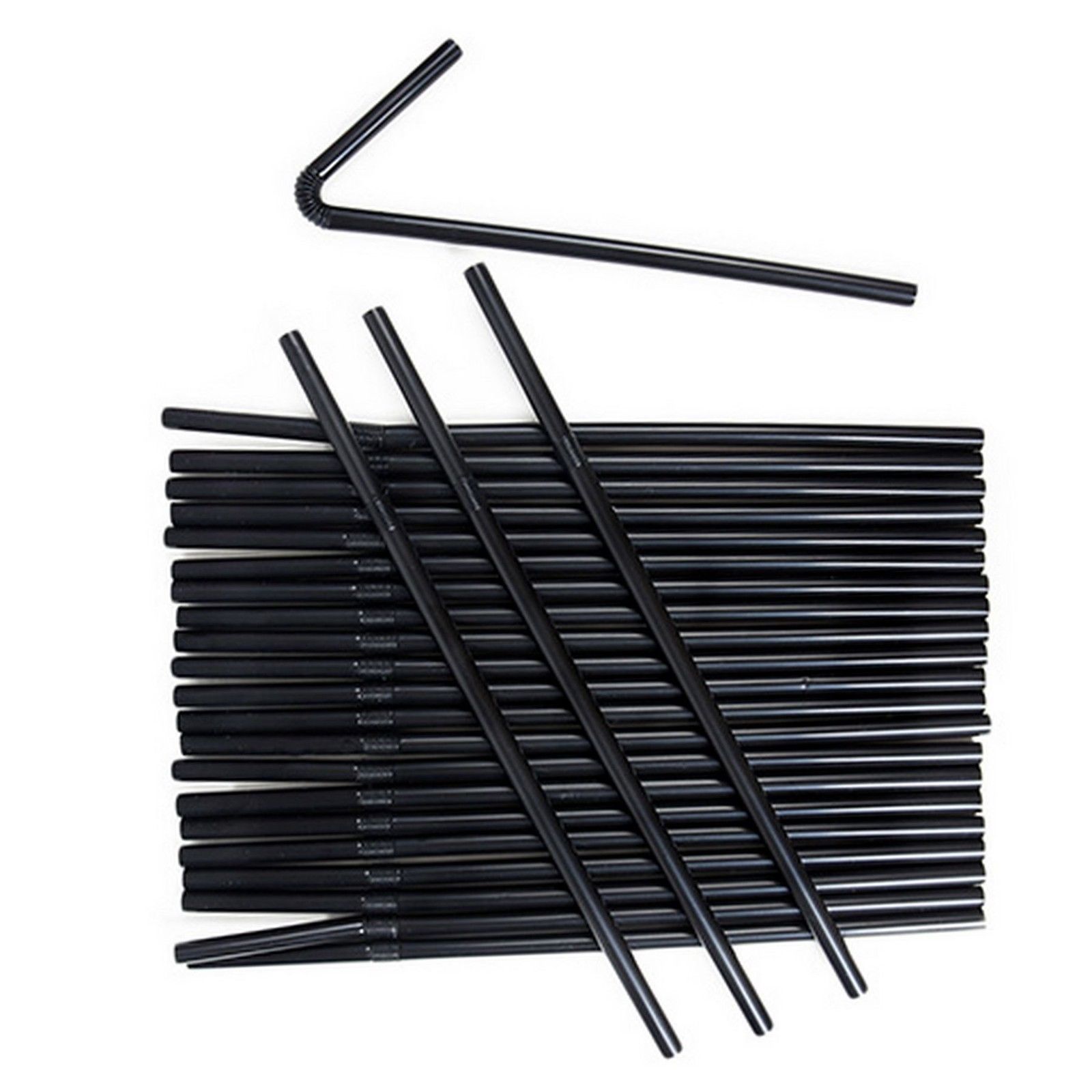 250 Flexible Bendy Straws Black Drink Drinking Cocktail Party Di 250 Flexible Bendy Straws Black Drink Drinking Cocktail Party Di